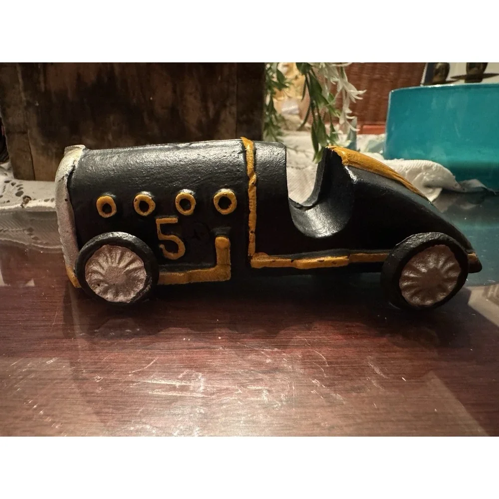 Vintage Possible Hubely Cast Iron Indy/Boat Tail #5 Race Car Toy